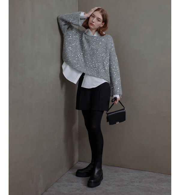 allureville「スパンコールモヘヤプルオーバー」|ニット・セーター|