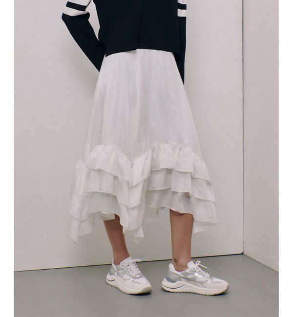 allureville「イレギュラーヘムフリルティアードスカート」|スカート|ホワイト
