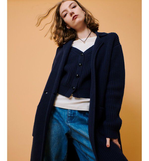 allureville「片畦ニットコート」|ダッフルコート|