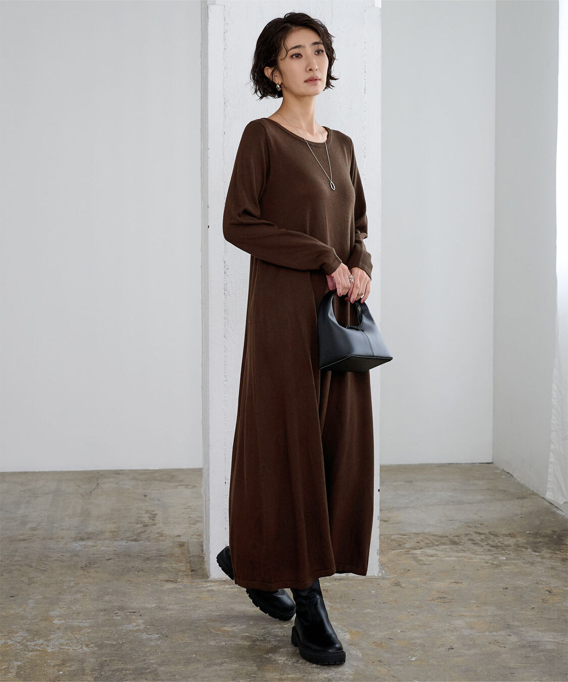 ur's「ボートネックロングニットワンピース」|ワンピース|