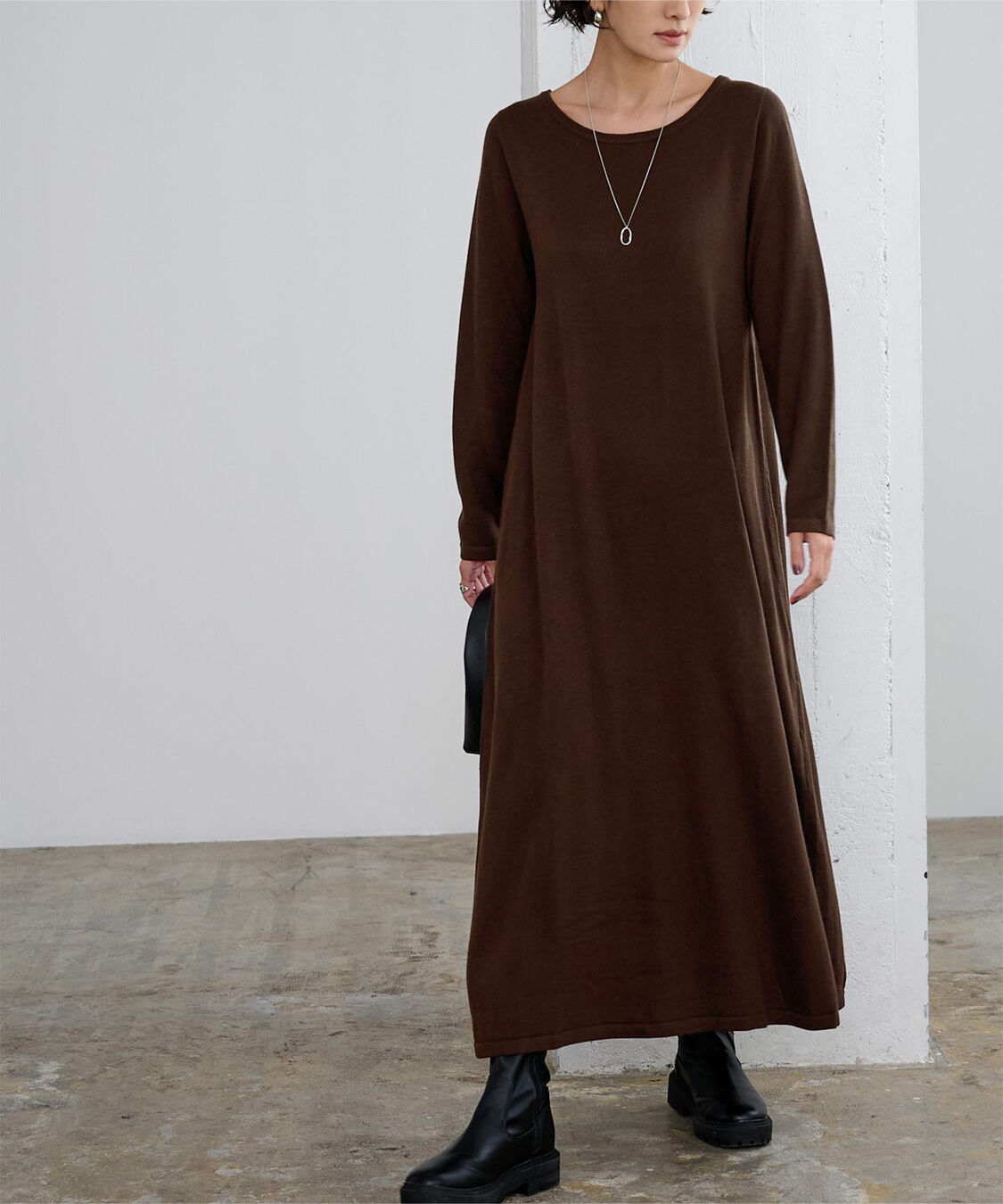 ur's「ボートネックロングニットワンピース」|ワンピース|