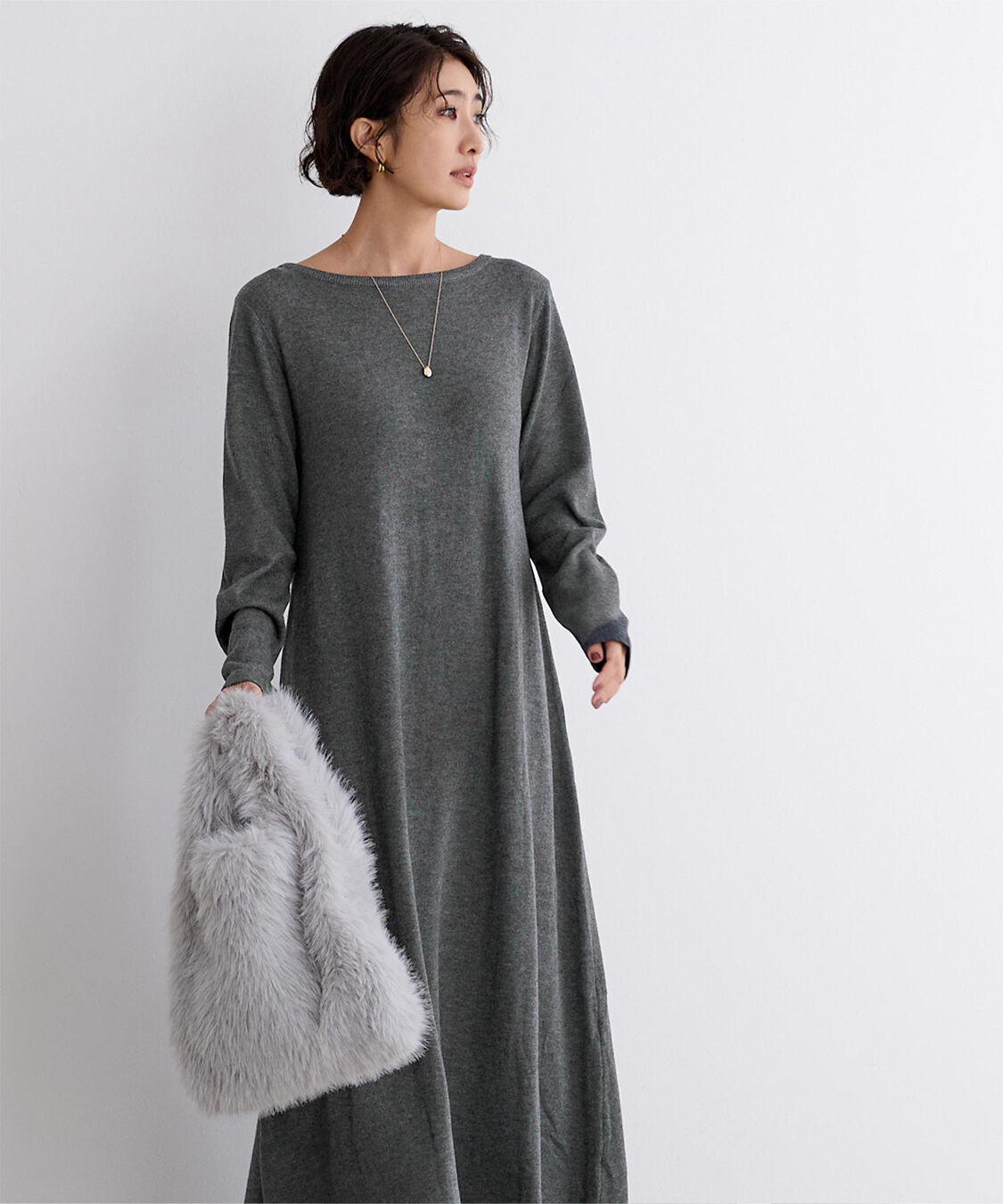 ur's「ボートネックロングニットワンピース」|ワンピース|