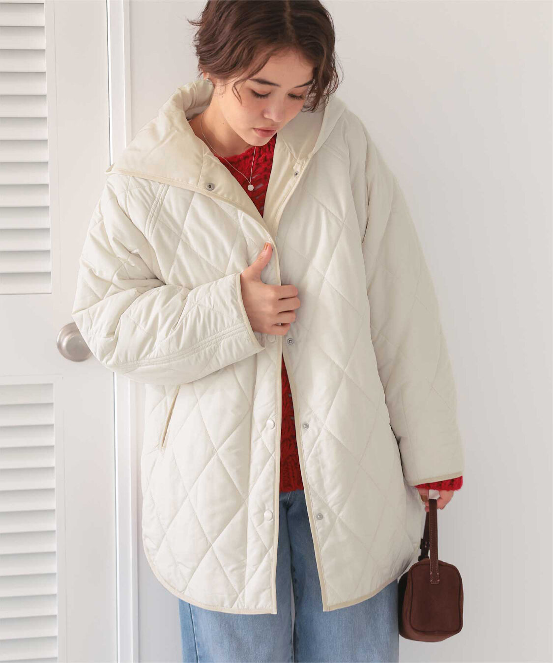 titivate「フーデットキルティングショートコート」|その他|