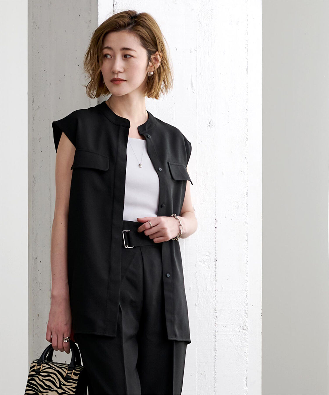 ur's「リネンライクノースリーブトップス」|シャツ・ブラウス|