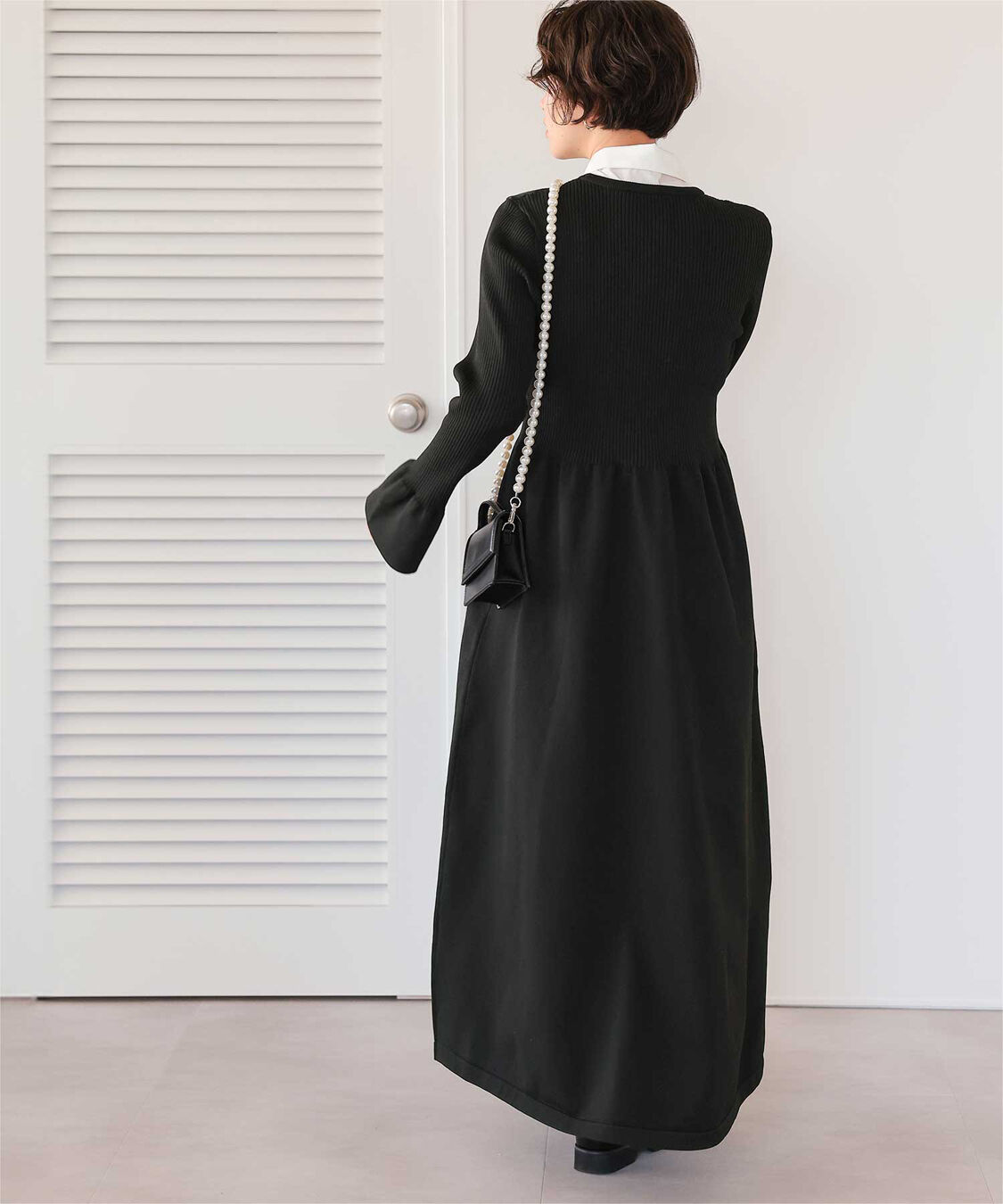 titivate「襟付きボリュームスカートニットワンピース」|ワンピース|