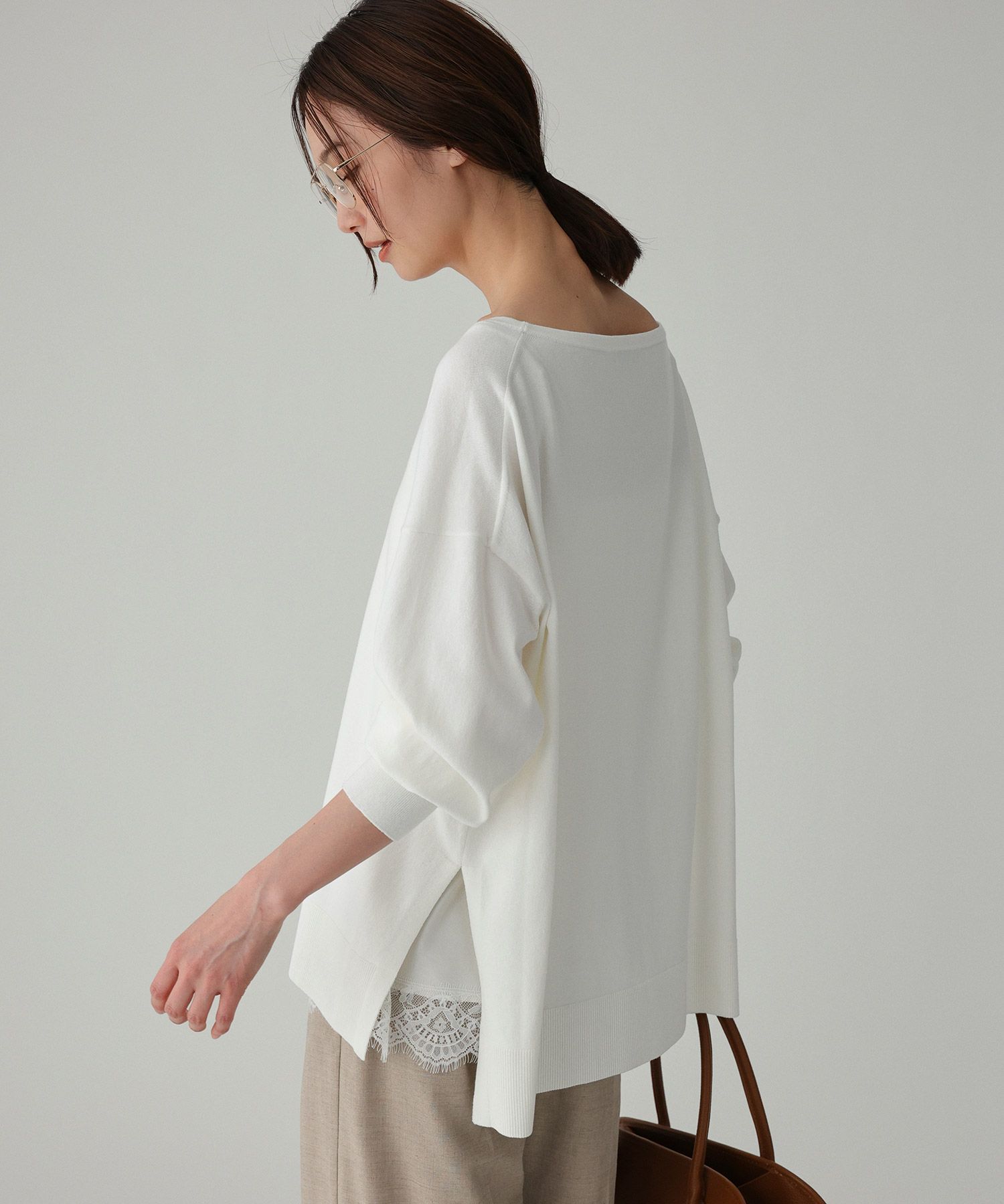 BABYLONE「コットンアクリルボートプルオーバー」|ニット・セーター|