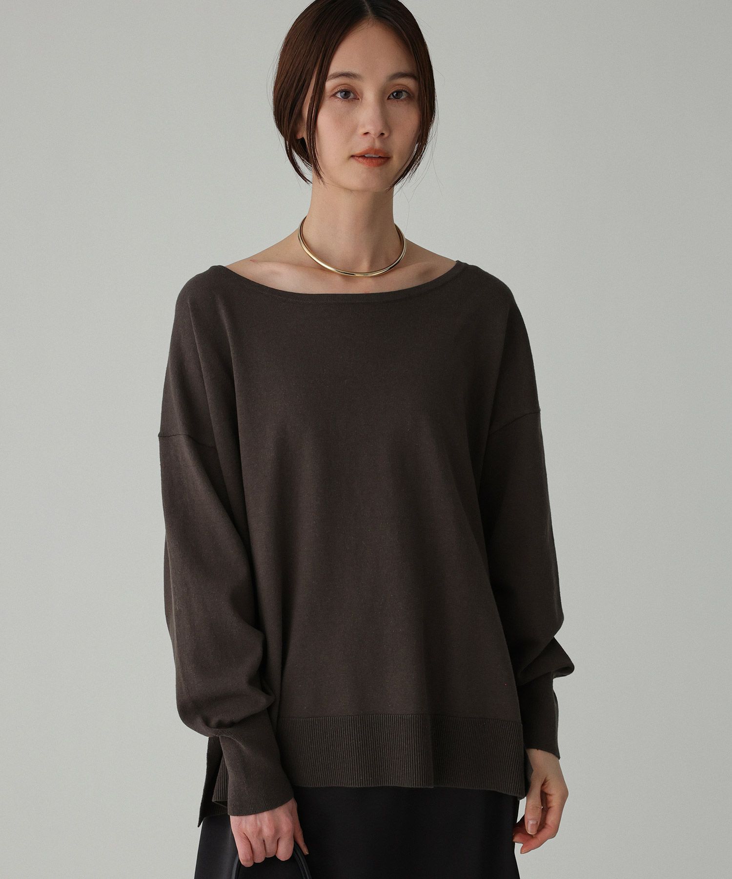 BABYLONE「コットンアクリルボートプルオーバー」|ニット・セーター|ﾁｬｺｰﾙ