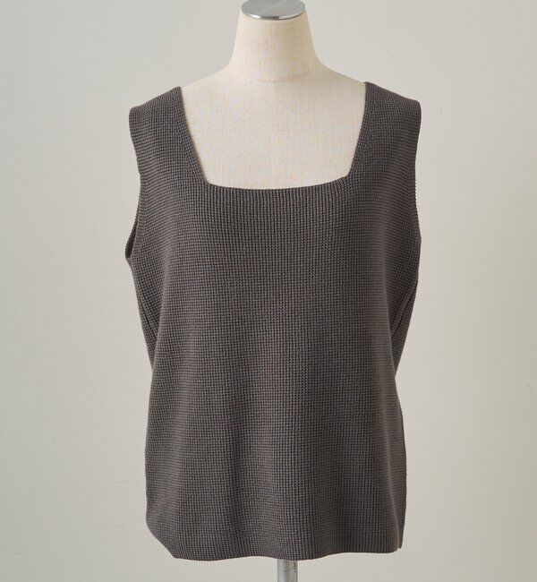  「【3点セット】ワッフルスクエアタンク＆Vネックカーデ+ワイドパンツセットアップ」|カーディガン|