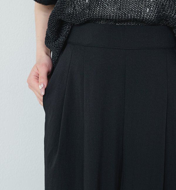 「レーヨンナイロンストレッチタックワイドパンツ」|その他|