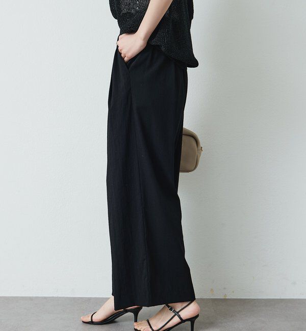  「レーヨンナイロンストレッチタックワイドパンツ」|その他|