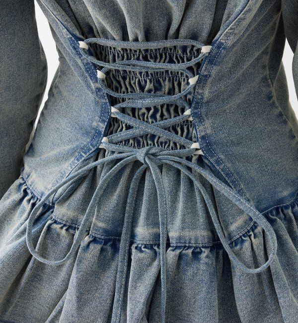  「【Denim Collection】ティアードミニワンピ」|ワンピース|