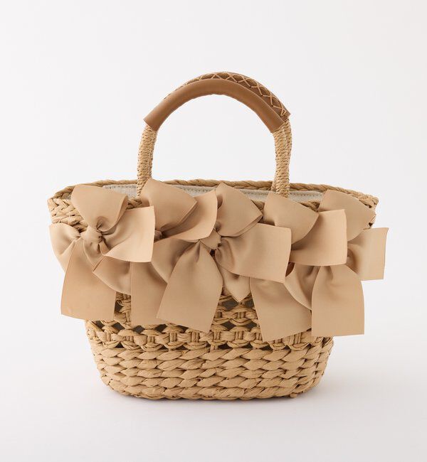  「リボン付きペーパーバッグ」|ショルダー・メッセンジャー|ベージュ
