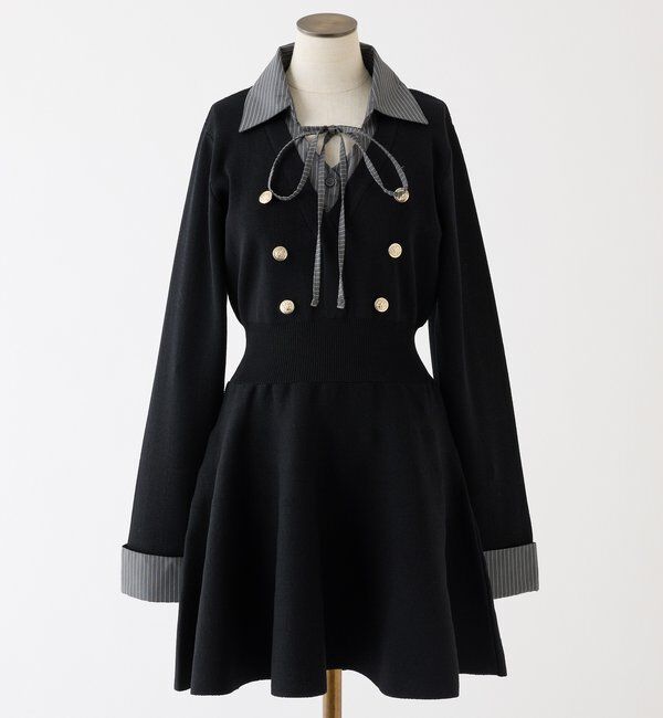  「シャツドッキングミニワンピース」|ワンピース|