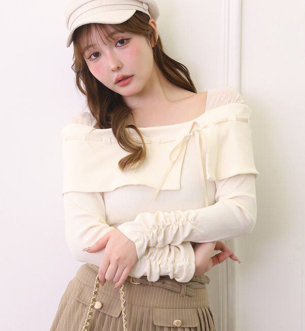  「ダブルベルト付きプリーツミニスカ－ト」|スカート|