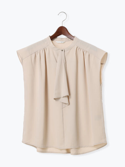 Te chichi TERRASSE「無地/柄アソートボウタイブラウス」|シャツ・ブラウス|ベージュ