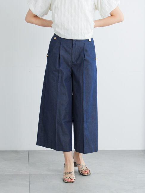 Te chichi「ワイドクロップトマリンパンツ」|その他|ネイビー