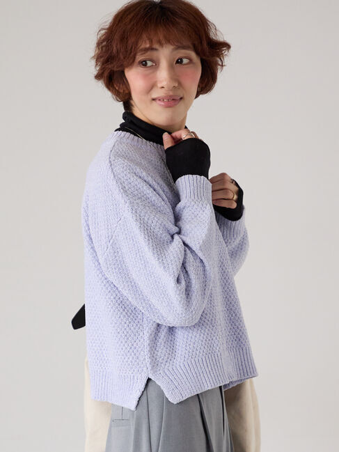 Lugnoncure「ラメ混モール鹿の子編みニット」|ニット・セーター|ラベンダー