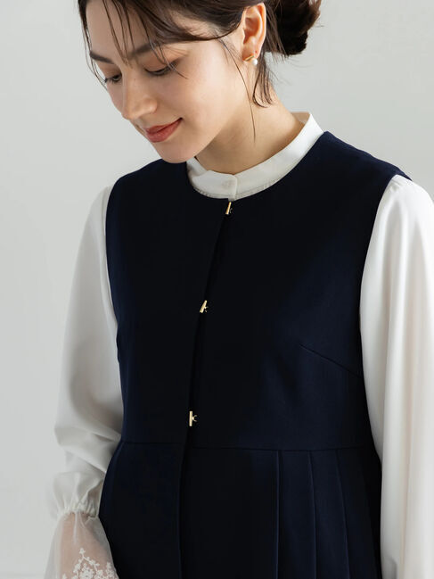 Te chichi「【セレモニーアイテム】サイドプリーツペプラムジレ（セットアップ可）」|ダウンベスト・ベスト|