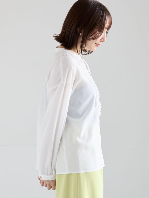 Te chichi「フロントフリルキーネックブラウス」|シャツ・ブラウス|