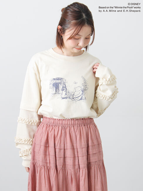 Samansa Mos2「【Disney】くまのプーさん袖フリルロンT」|Tシャツ・カットソー|