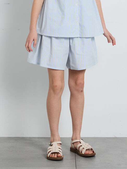 Samansa Mos2 Lagom「【140・150】ストライプ柄キュロット(セットアップ可)」|その他|ブルー