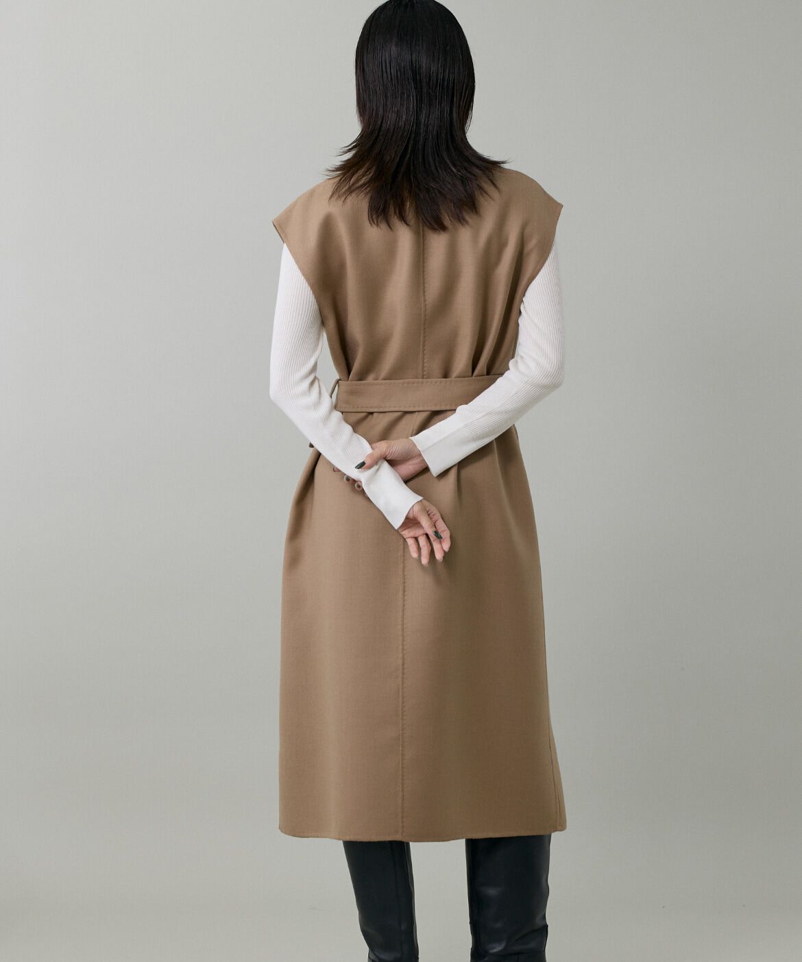 INED「ダブルフェイス2WAYロングジレ」|ダウンベスト・ベスト|