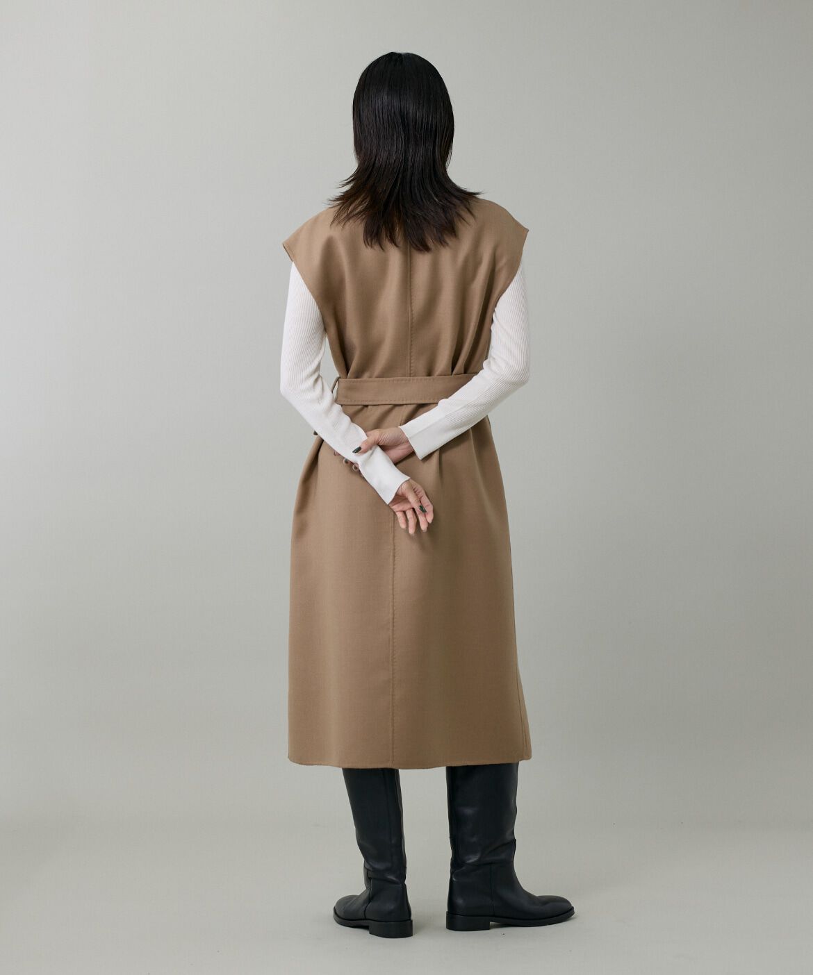 INED「ダブルフェイス2WAYロングジレ」|ダウンベスト・ベスト|