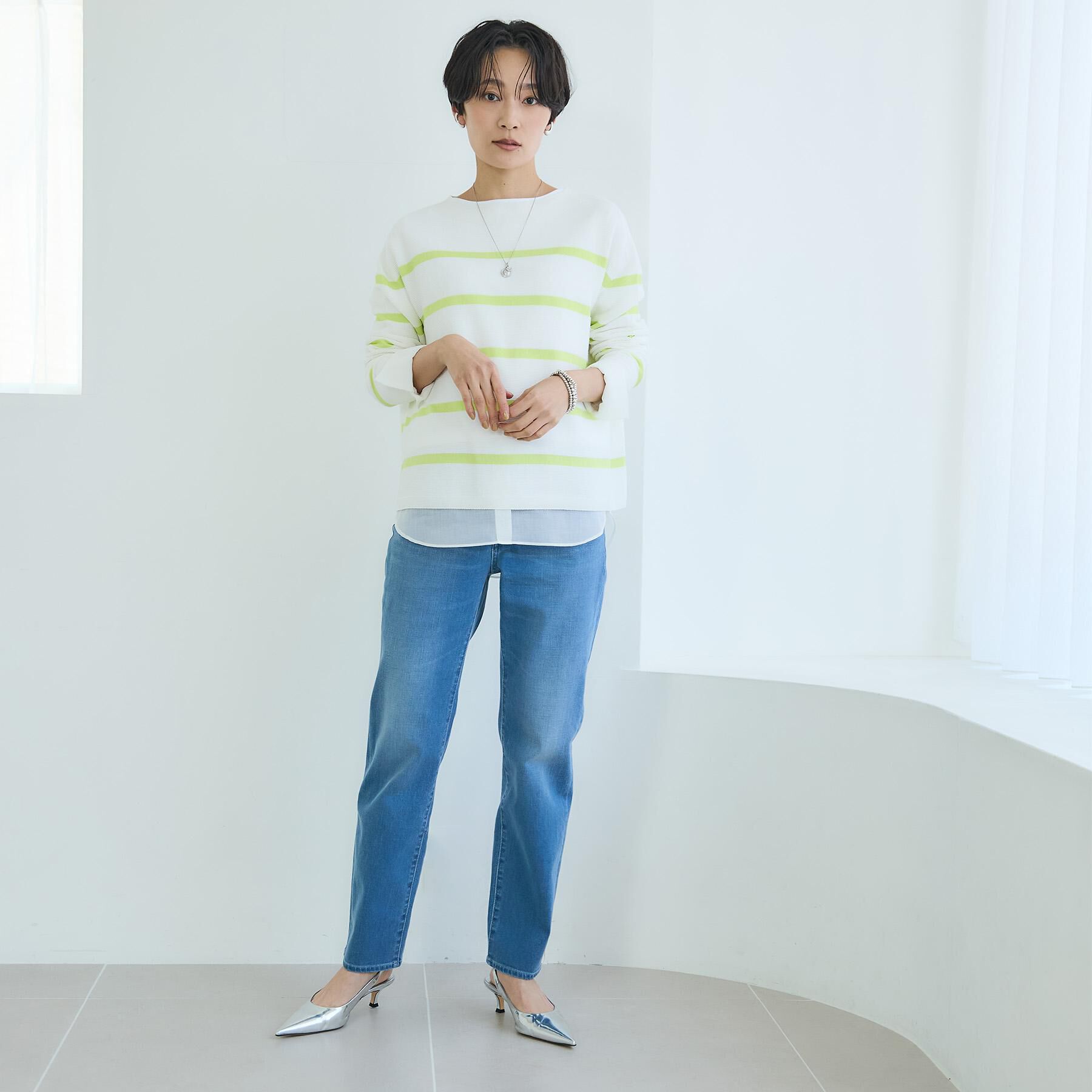 UNTITLED「【新作デニム/快適に美シルエット見せ】MAKE&times;DENIMスリムストレート」|デニム|