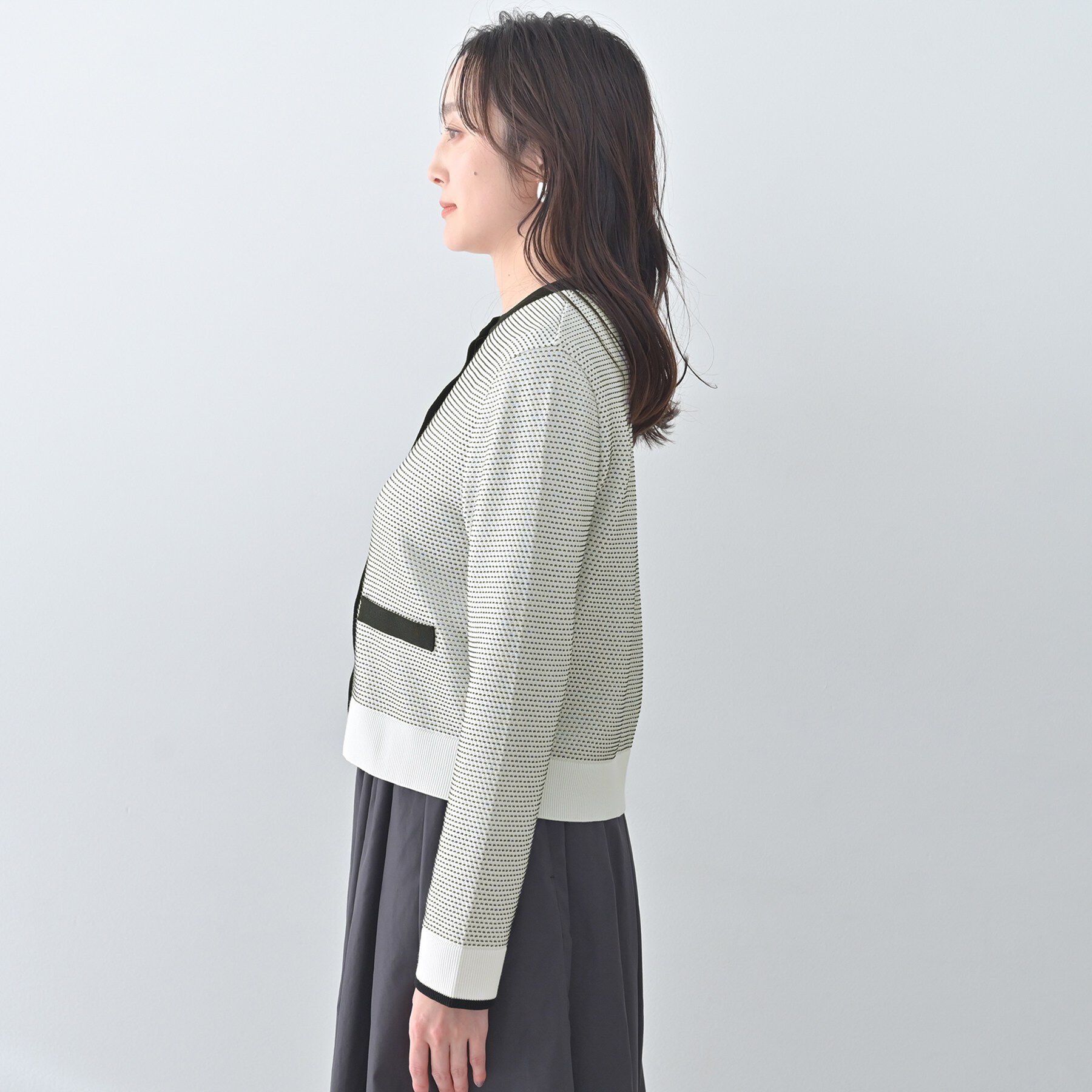UNTITLED「配色ハイゲージニットカーディガン」|カーディガン|