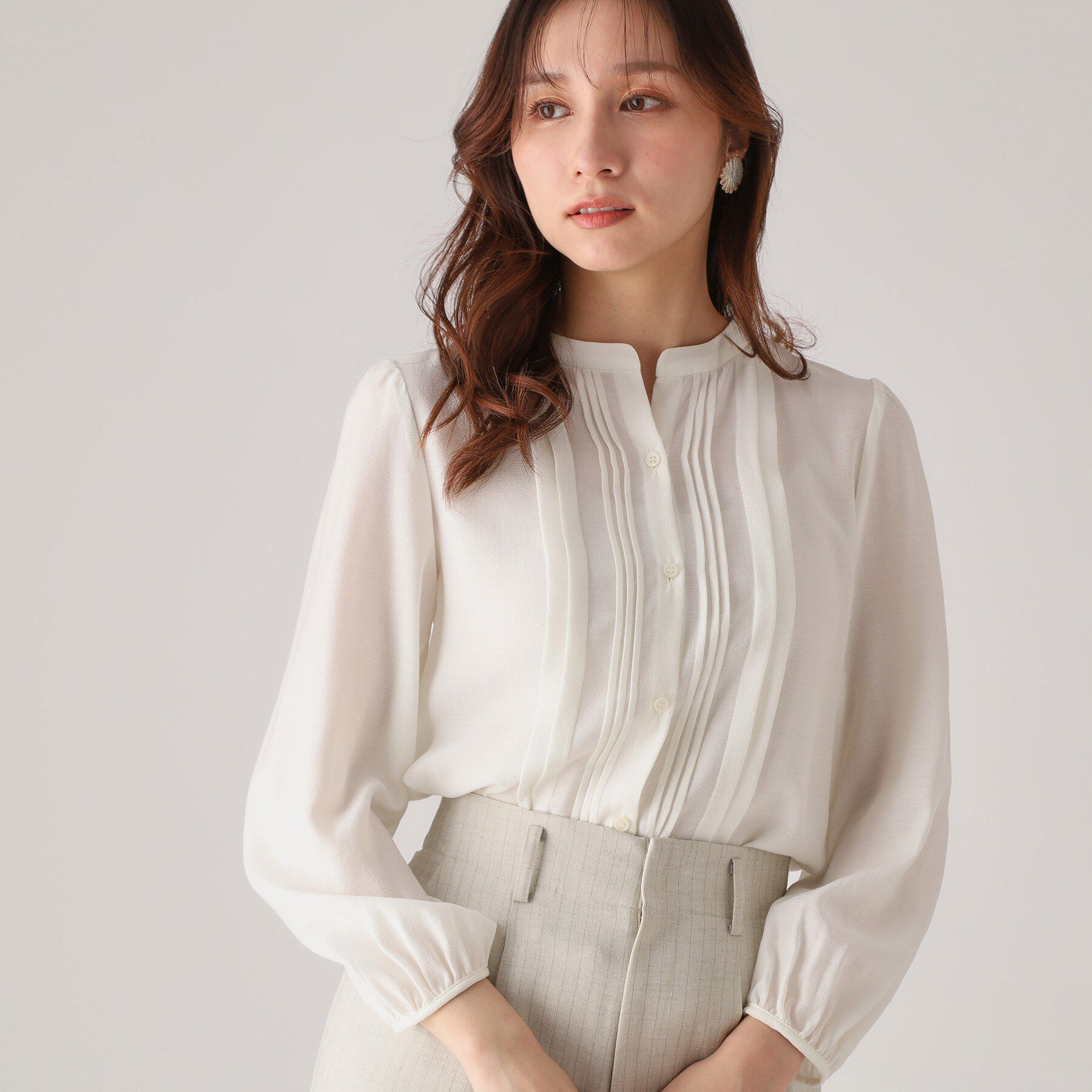 COUP DE CHANCE「【洗える／シアー素材】タックデザインブラウス」|シャツ・ブラウス|