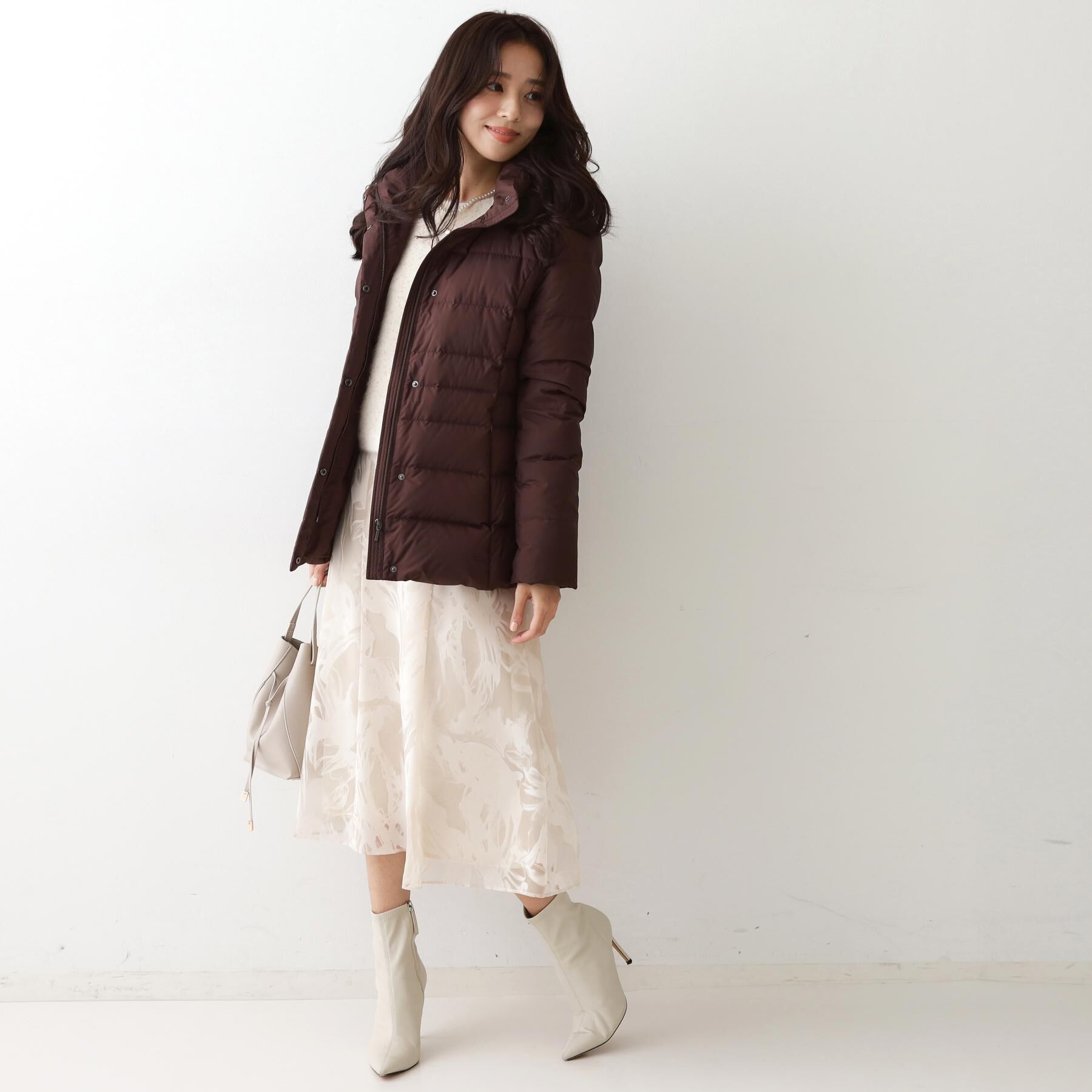 COUP DE CHANCE「【フランス産ホワイトダックダウン／FP800保温性◎／抗菌防臭／手洗い可】ミドル丈ダウンコート」|ダウン|