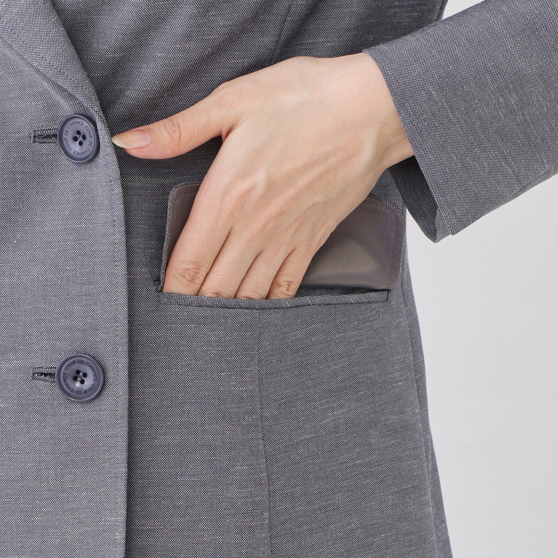 COUP DE CHANCE「【手洗い可／日本製／裏地無し／清涼感／セットアップ可】ダブルジャケット」|テーラードジャケット|