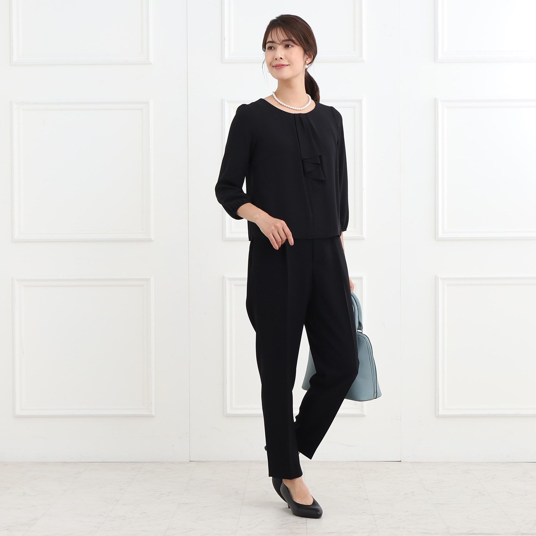 Reflect「【夏SALE／フォーマル/マシンウォッシュ可】フロントラッフルディティールブラウス」|シャツ・ブラウス|