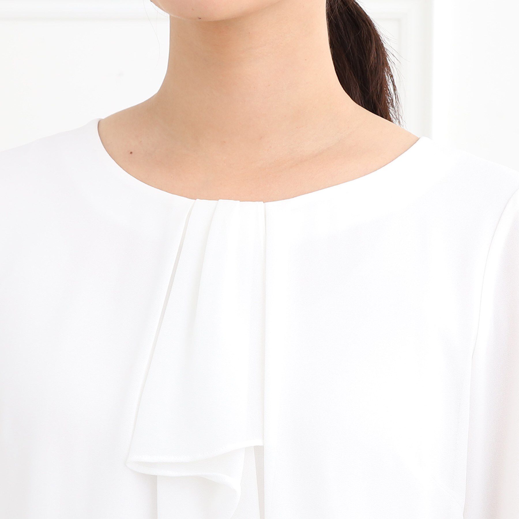 Reflect「【夏SALE／フォーマル/マシンウォッシュ可】フロントラッフルディティールブラウス」|シャツ・ブラウス|