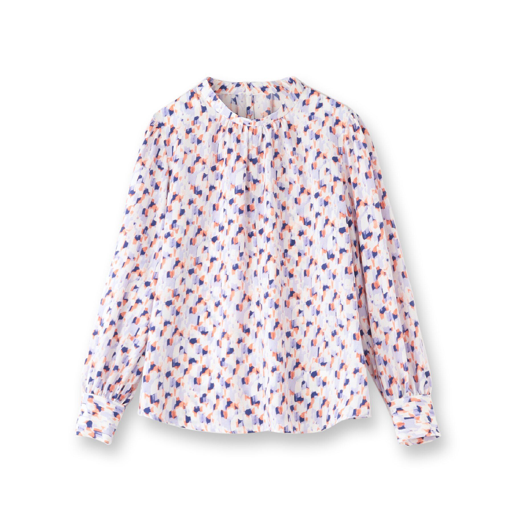 Reflect「【マシンウォッシュ可／セットアップ可】パフスリーブプリントブラウス」|シャツ・ブラウス|