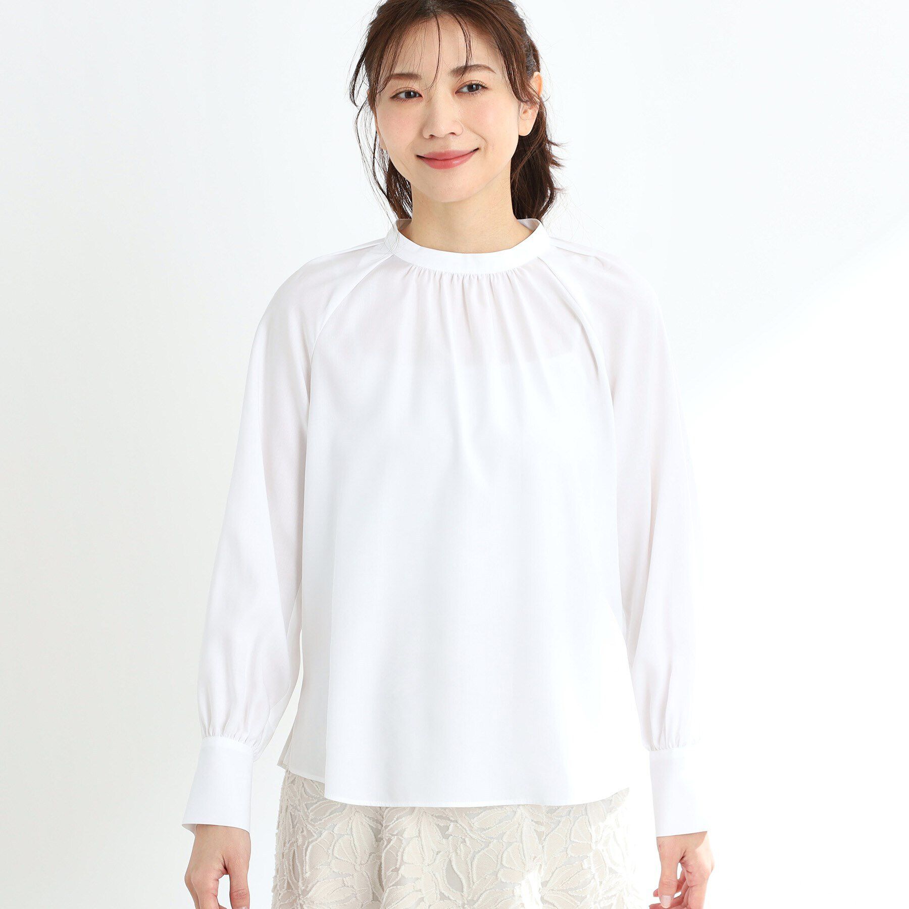 Reflect「【接触冷感／洗える】スタンドネックシャツブラウス」|シャツ・ブラウス|