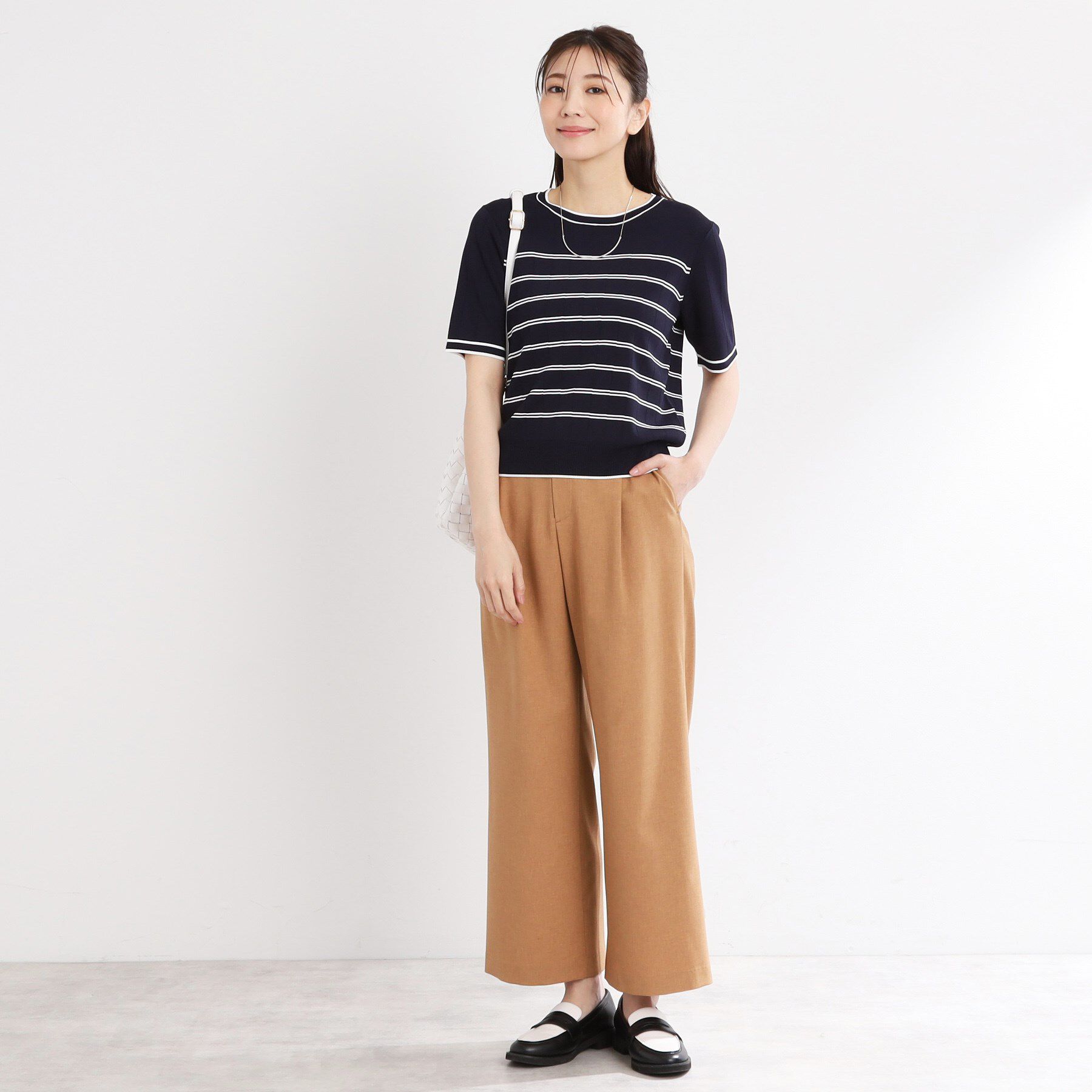 Reflect「【手洗い可／アンサンブル可】五分袖ニット」|ニット・セーター|