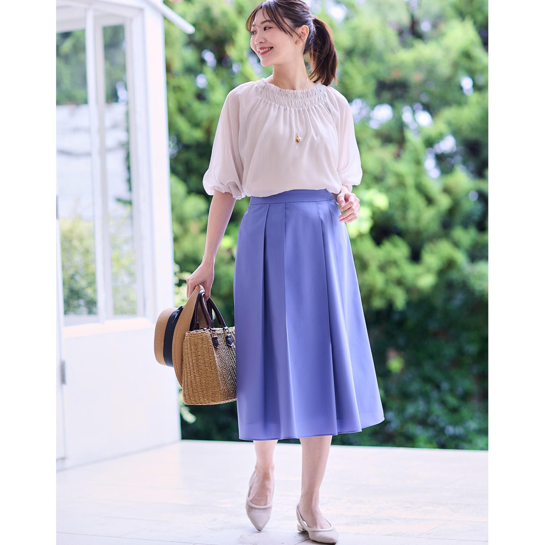 Reflect「【洗える】シャーリングデザインブラウス」|シャツ・ブラウス|