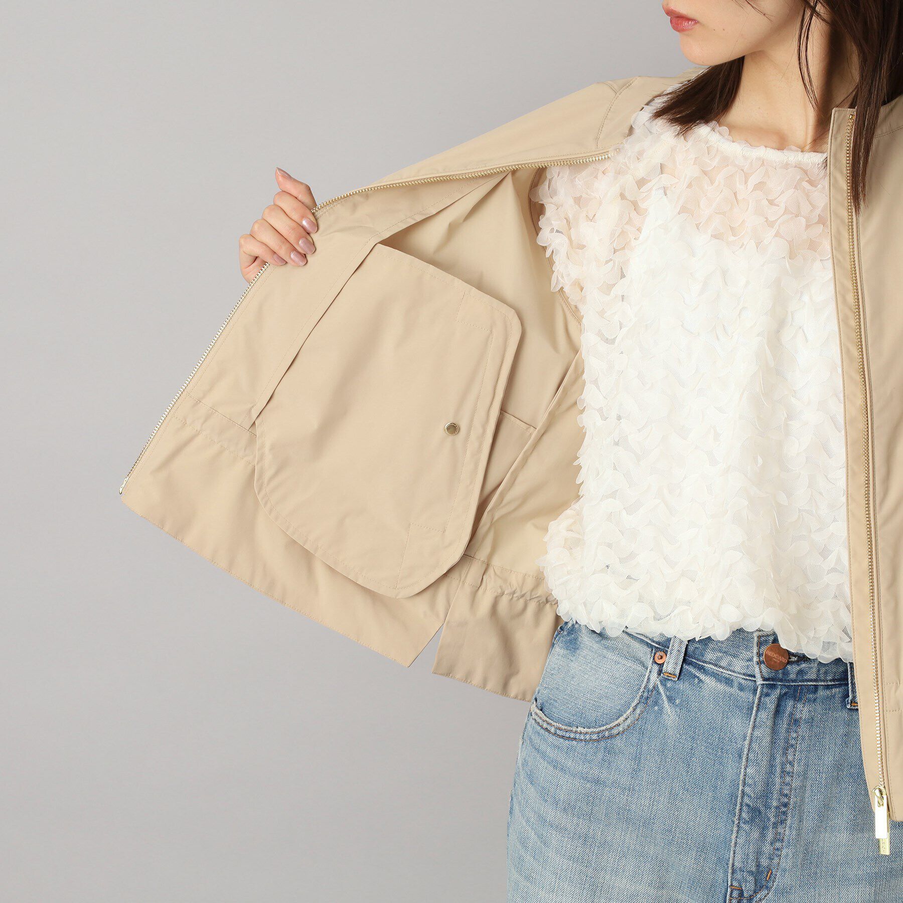 DRESSTERIOR「WOOLRICH（ウールリッチ）CITY BOMBER ノーカラージャケット」|ブルゾン・スタジャン|