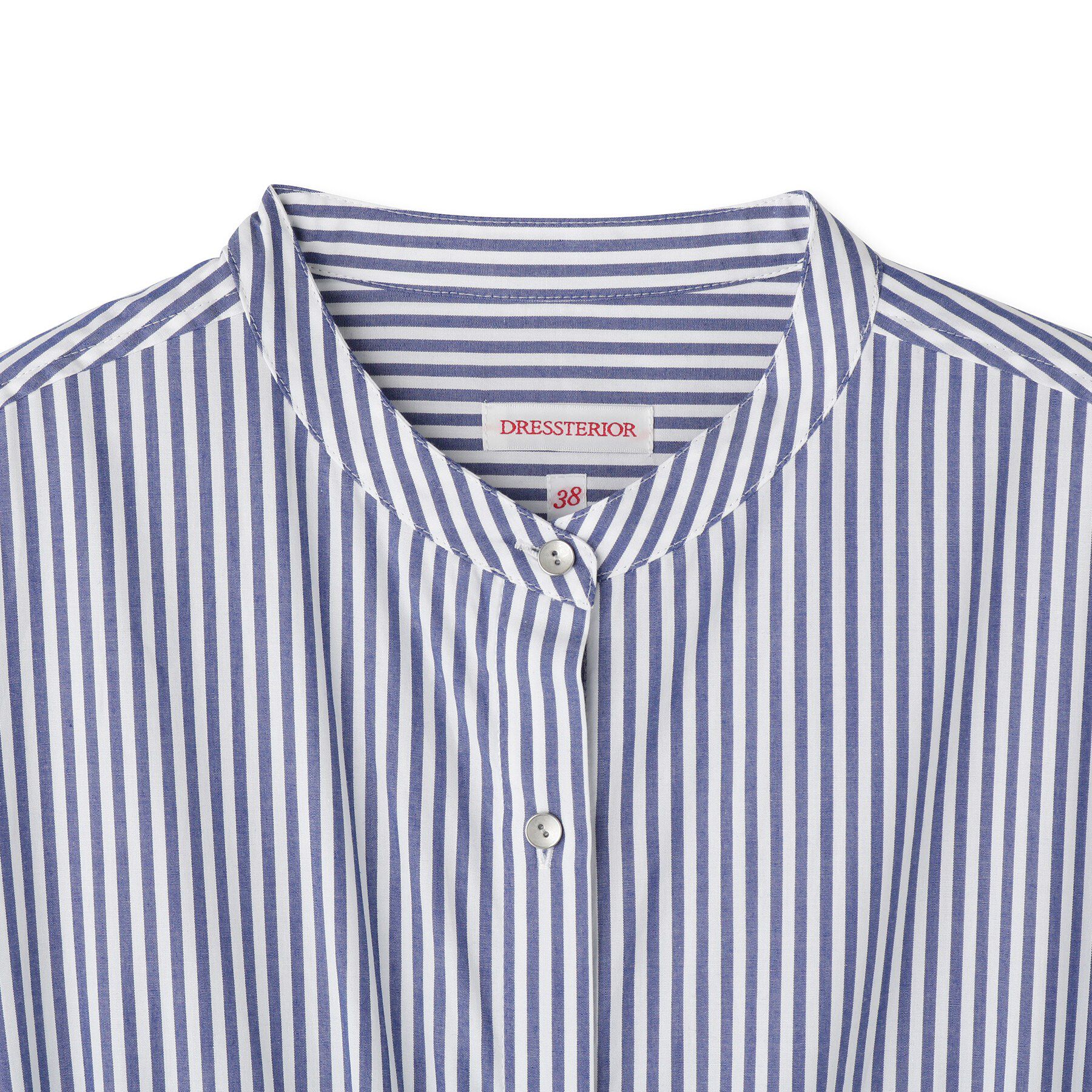 DRESSTERIOR「七分袖ストライプシャツワンピース」|ワンピース|