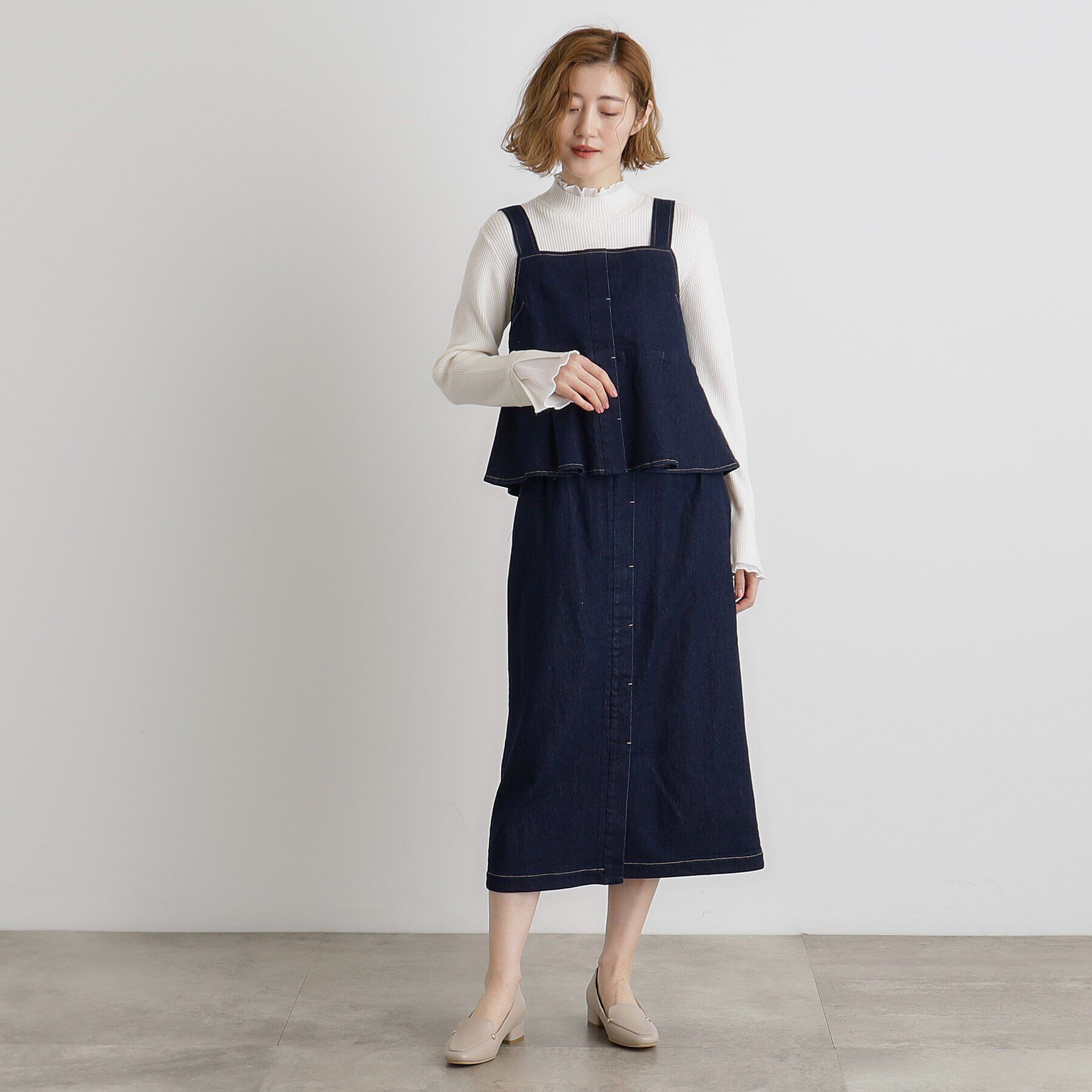 grove「デニムビスチェSET UP」|スーツ|ブルー(093)