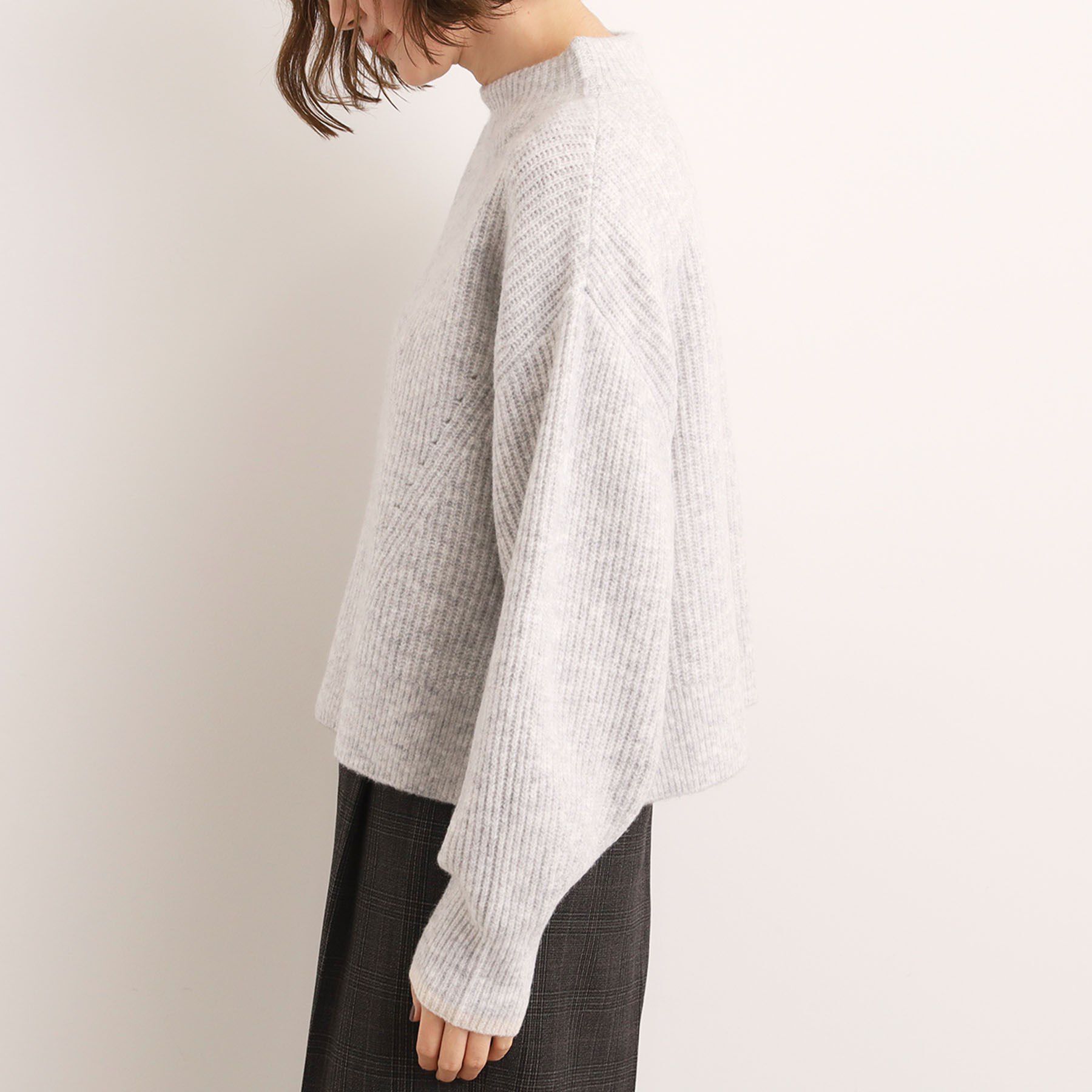 grove「【洗える】ふんわりウール混ボトルネックニット」|ニット・セーター|