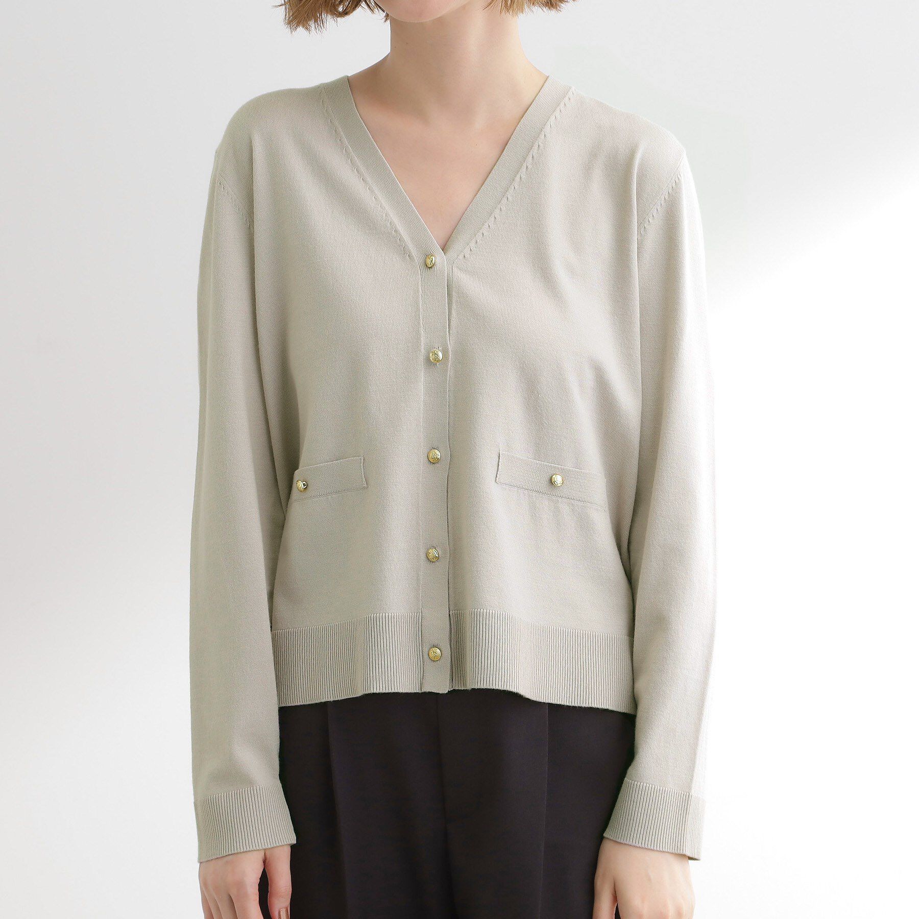 grove「【アンサンブル対応】金ボタンVネックカーディガン」|カーディガン|