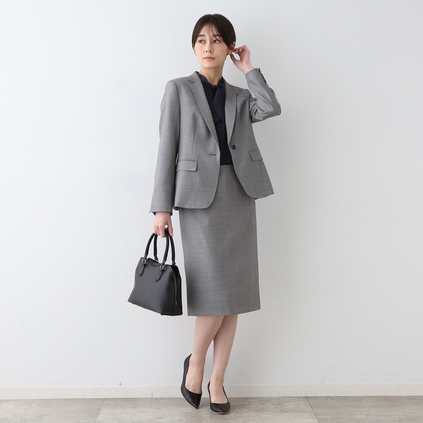 INDIVI「【日本製／インポート素材】ウールストレッチ テーラードカラージャケット」|スーツ|