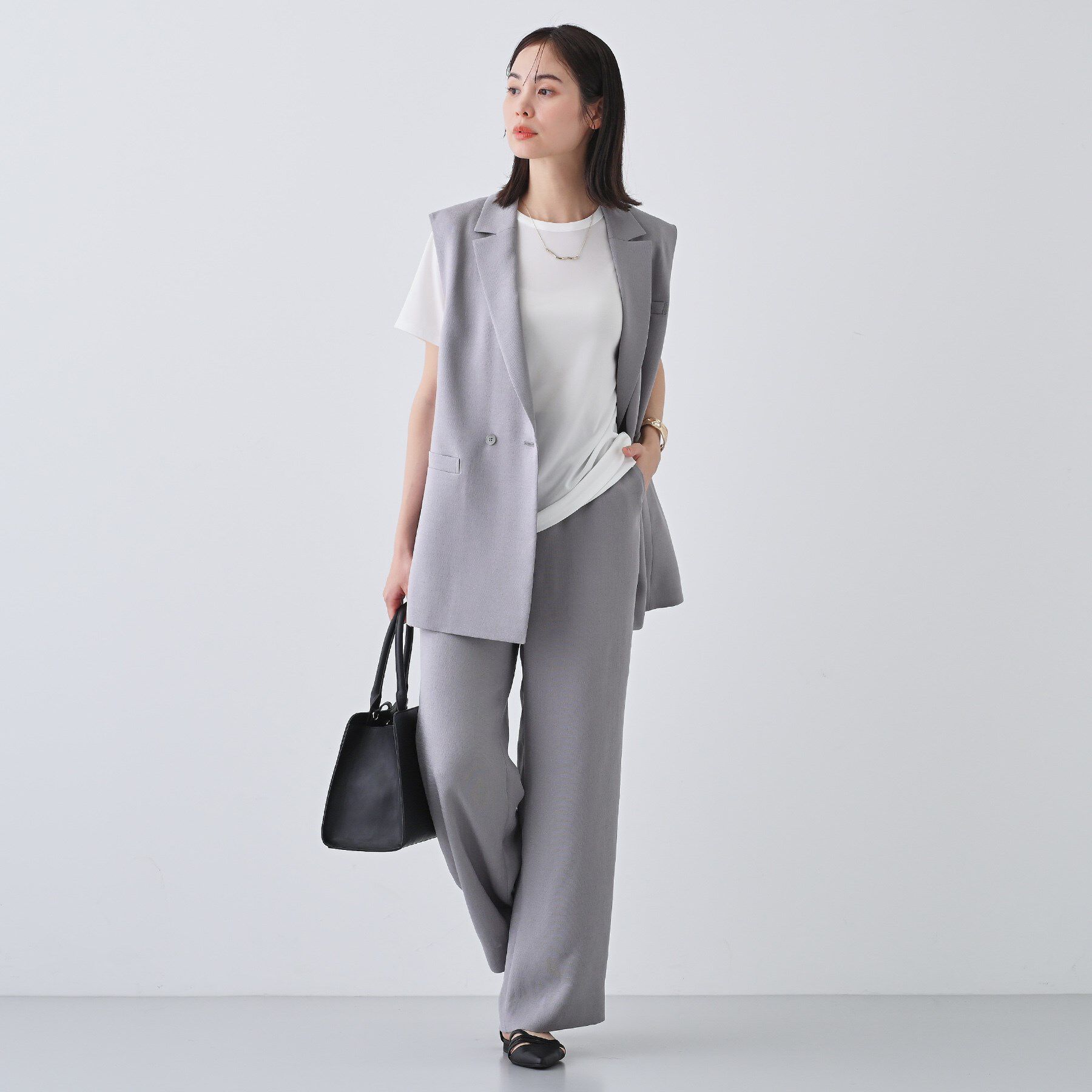 INDIVI「【日本製／トリアセテート】きれいめTシャツ」|Tシャツ・カットソー|