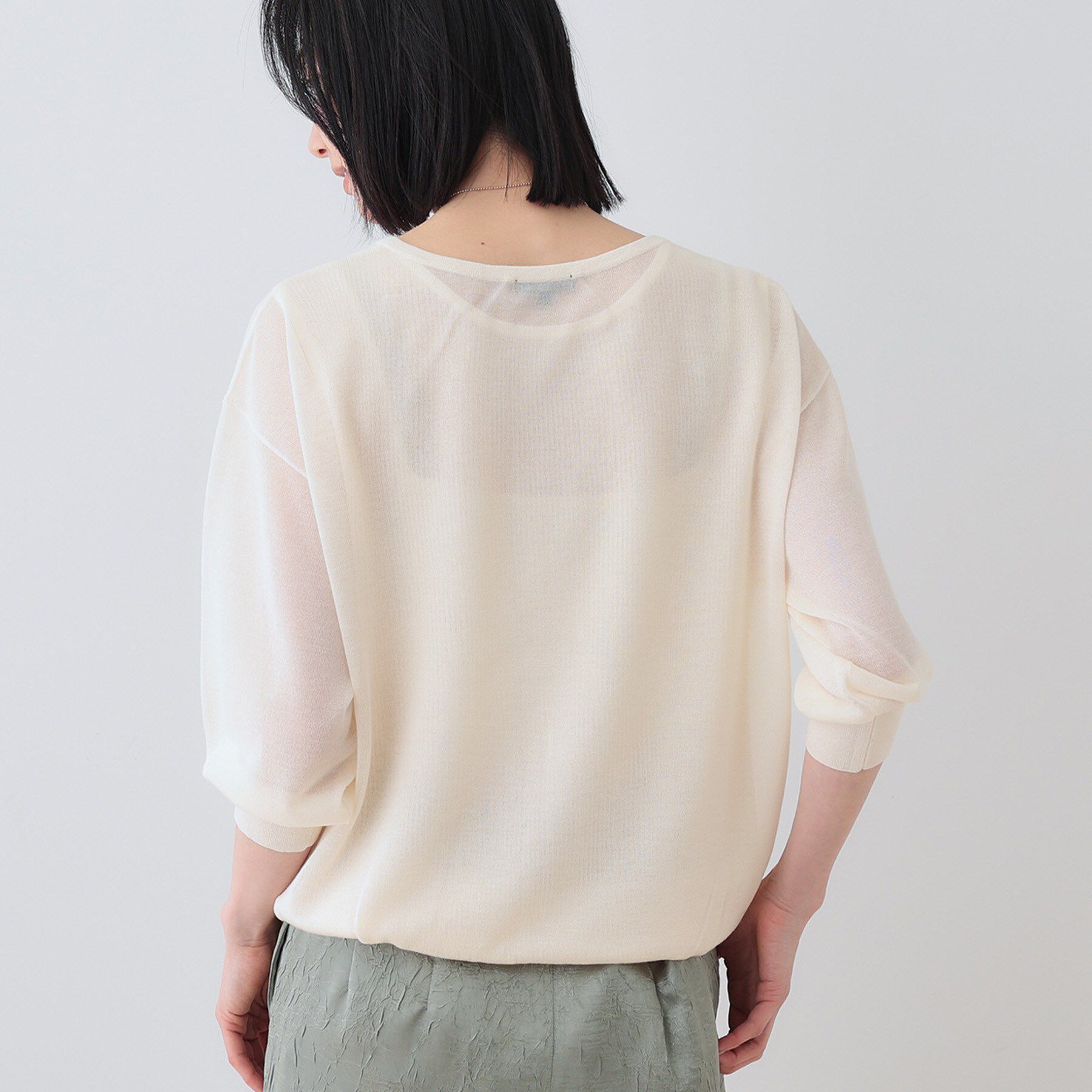 INDIVI「【洗える／シアーラメ】レイヤード風ニット」|ニット・セーター|