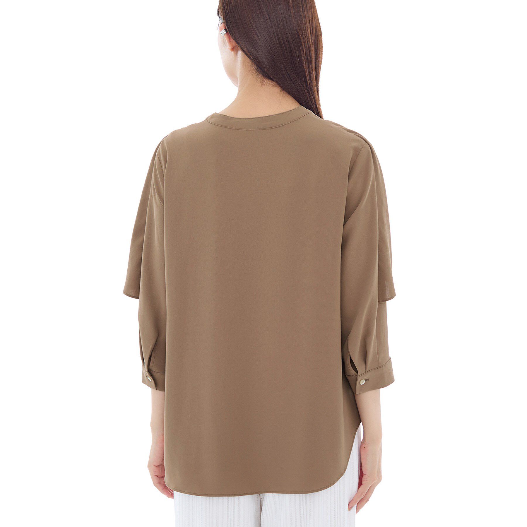 INDIVI「【羽織りとしても活躍！】ケープカラーブラウス」|シャツ・ブラウス|