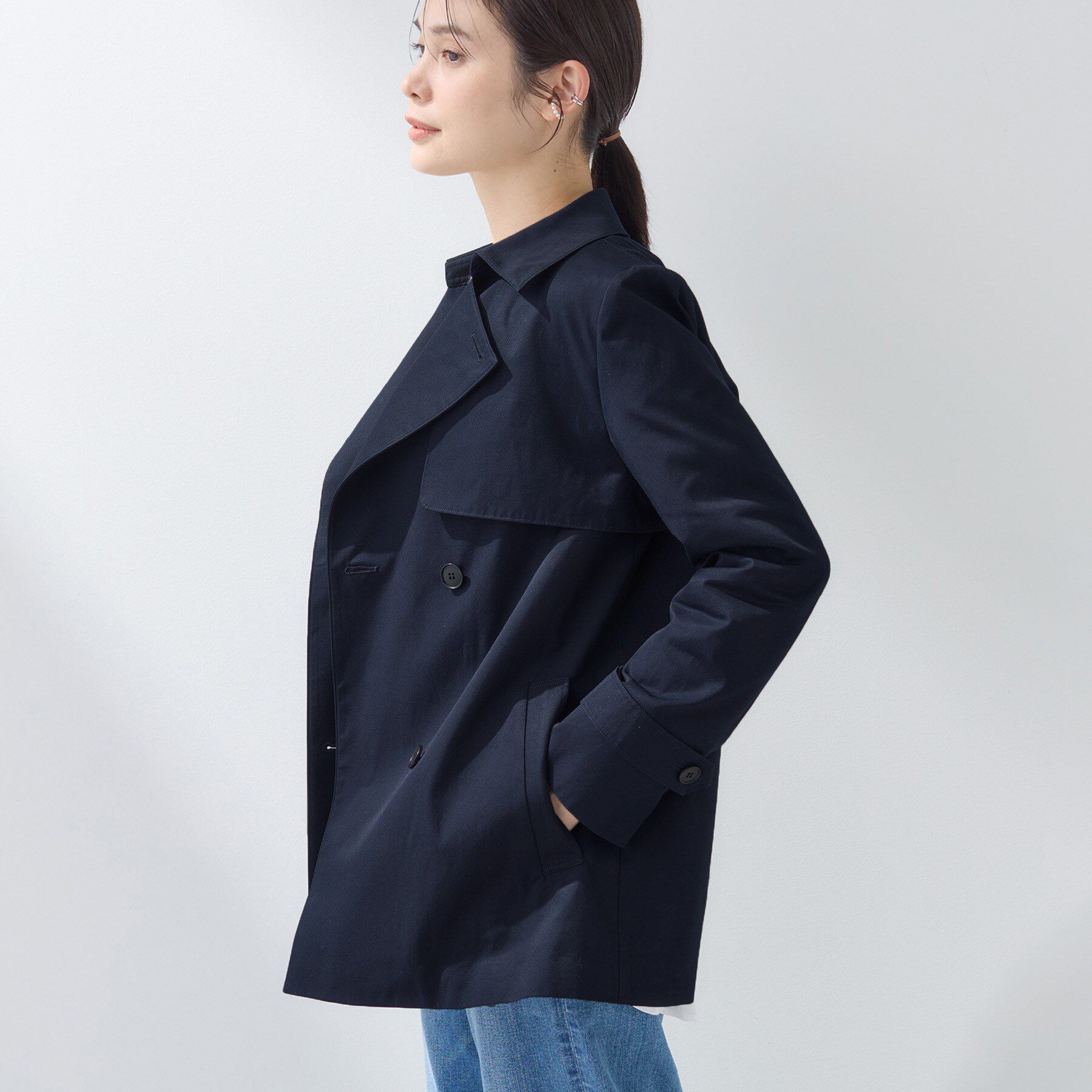 INDIVI「【花粉付着防止／撥水／UVケア】名品トレンチコート」|トレンチコート|
