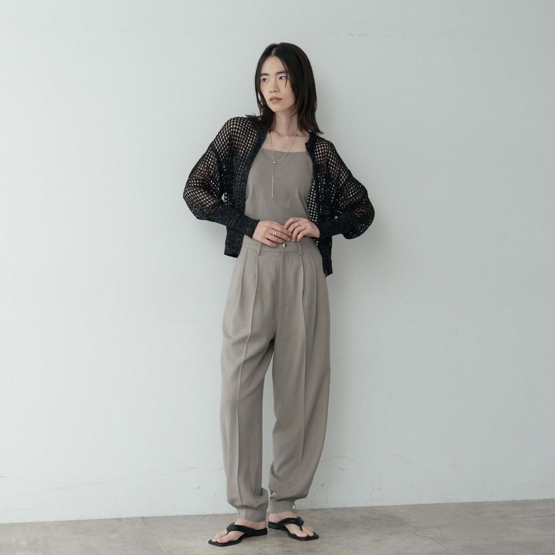 GALLEST「クルーネックメッシュカーディガン」|カーディガン|