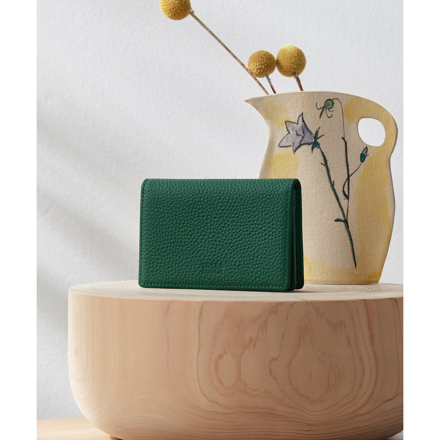 TAKEO KIKUCHI「ソフトシュリンクレザー 名刺入れ」|名刺入れ・カードケース|グリーン(023)